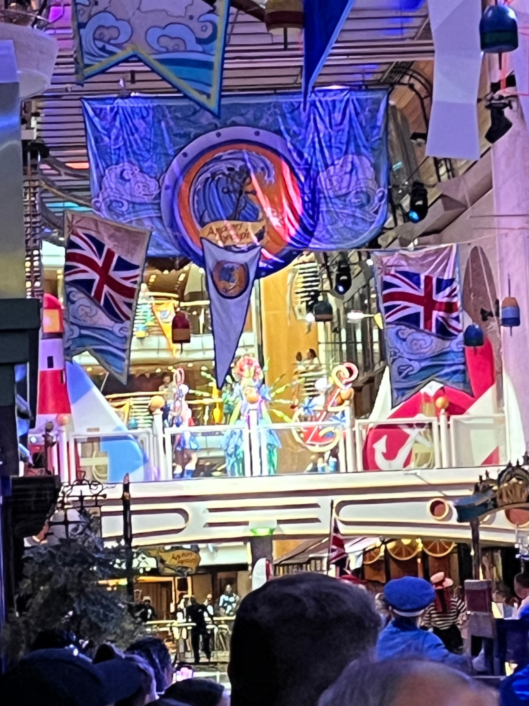 Bermuda themed decorations onboard cruise ship