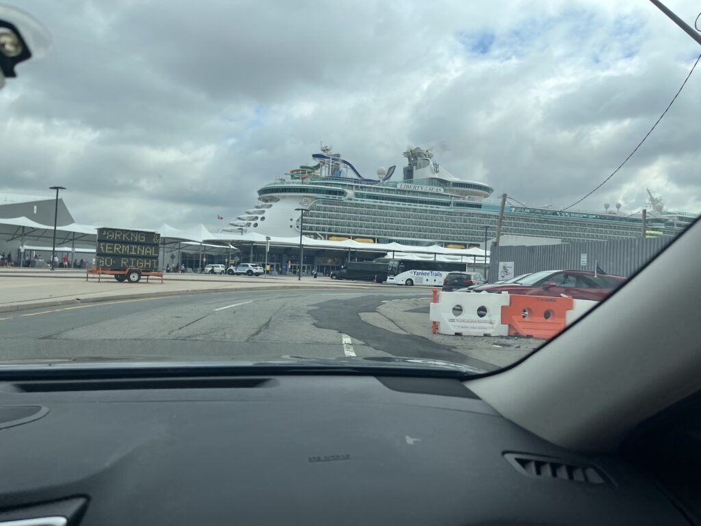 Liberty of the Seas docked in Bayonne before departure
