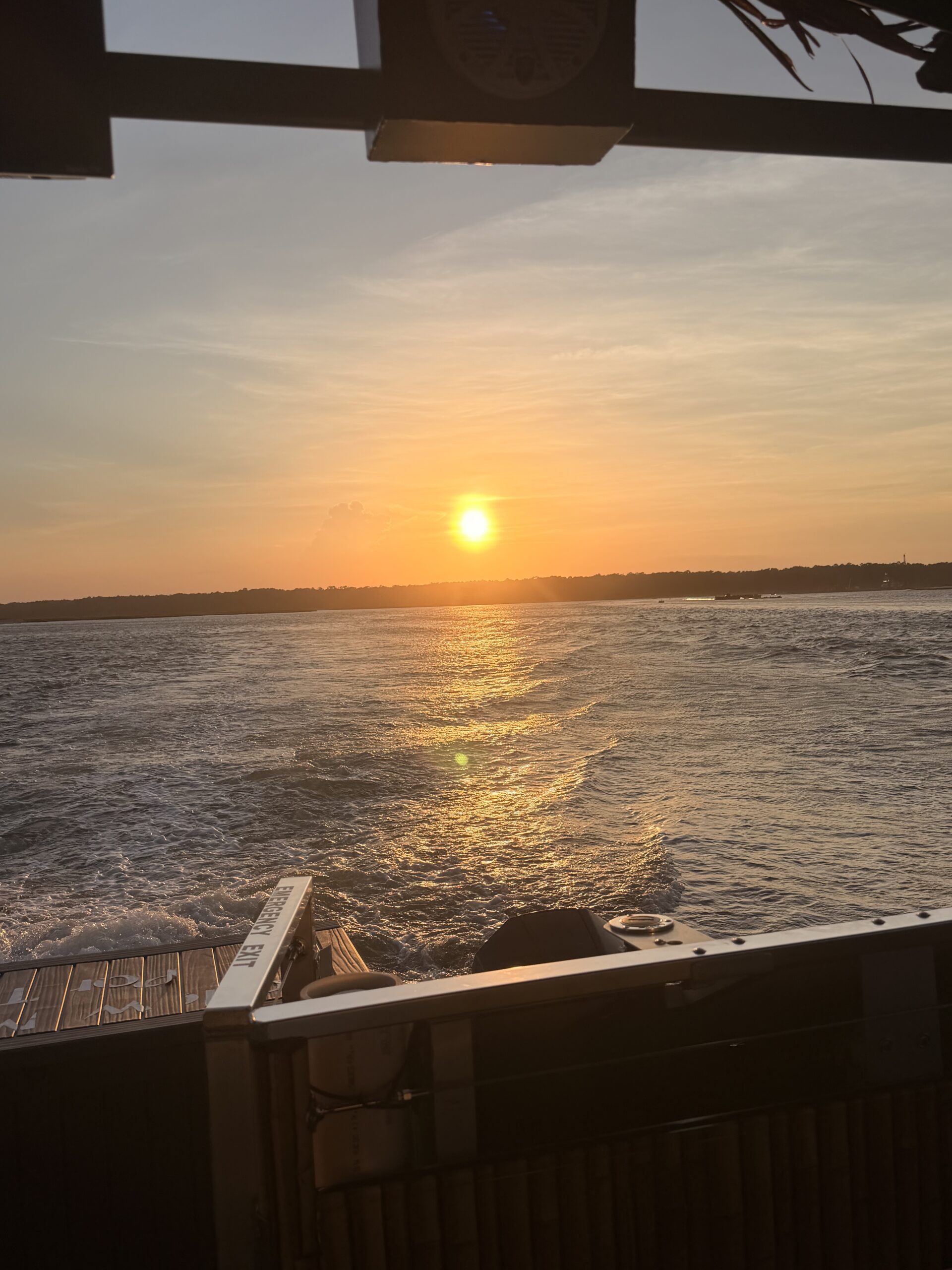 Golden sunset over the Intracoastal Waterway viewed from the PonTiki cruise.