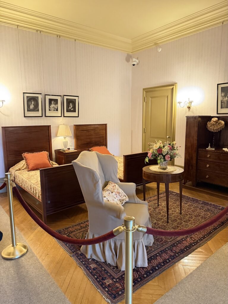 Twin beds in a Biltmore House guest bedroom