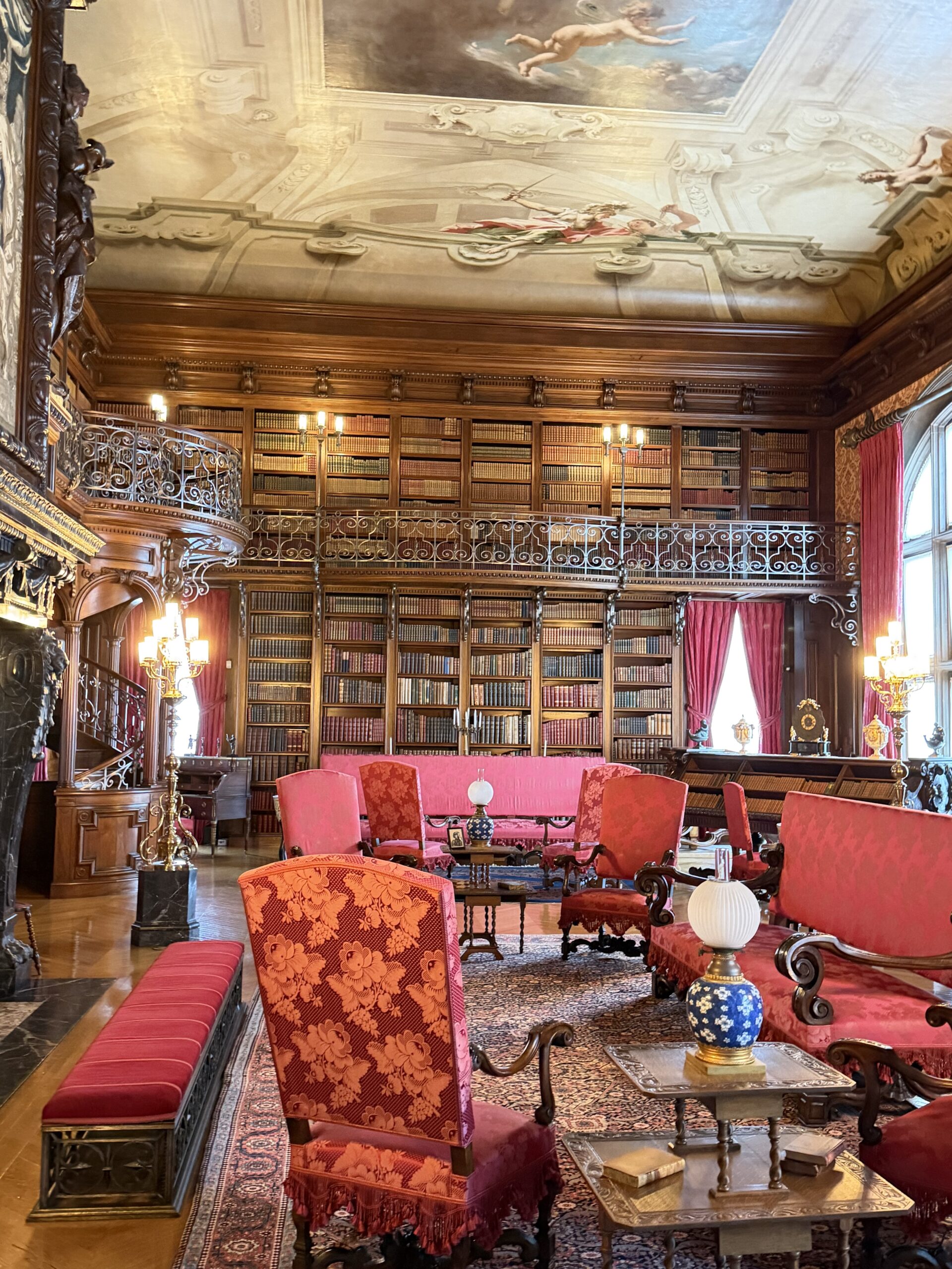 Painted ceiling mural above the Library at Biltmore House
